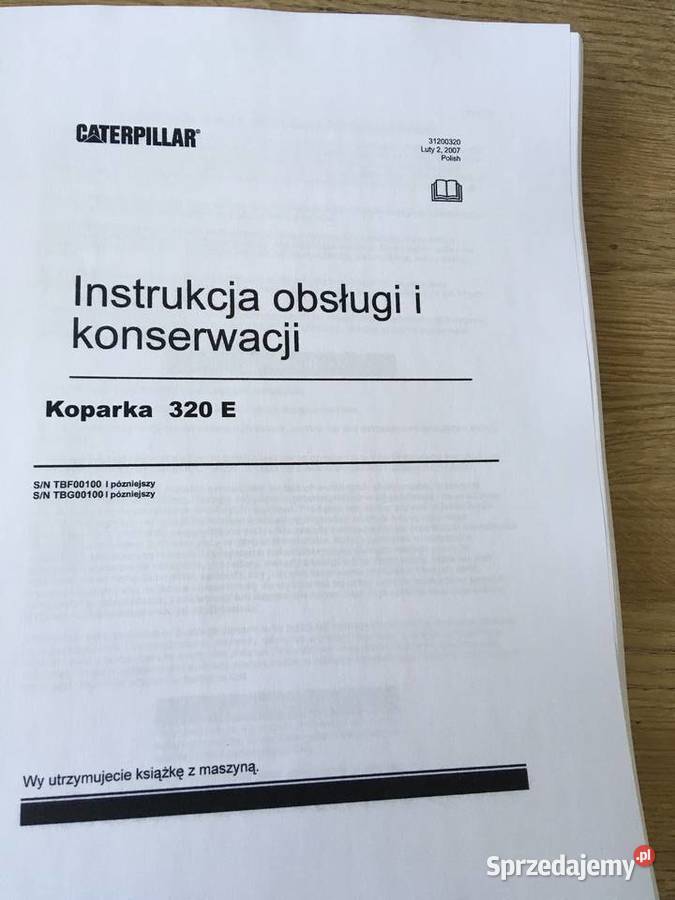 dtr instrukcja obsługi koparka caterpillar 320E Szczecin