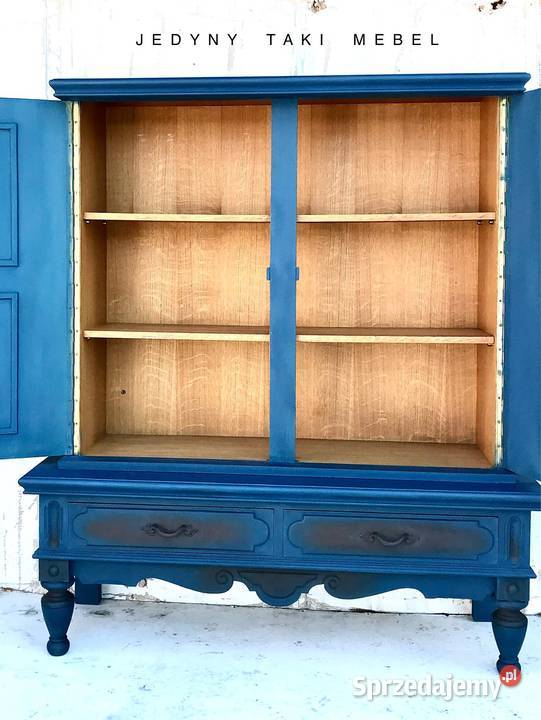 Kredenswitryna vintage niebieski shabby chic 42cm Jarosław
