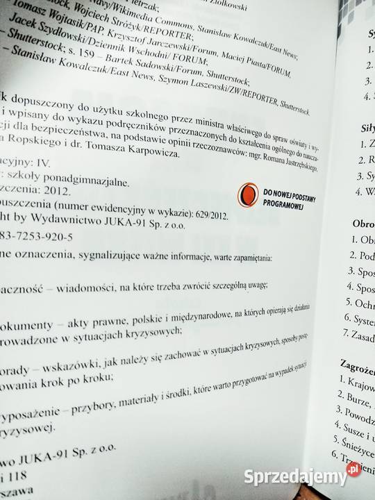 Edukacja bezpieczeństwa juka ponadgimnazjalne mazowieckie sprzedam