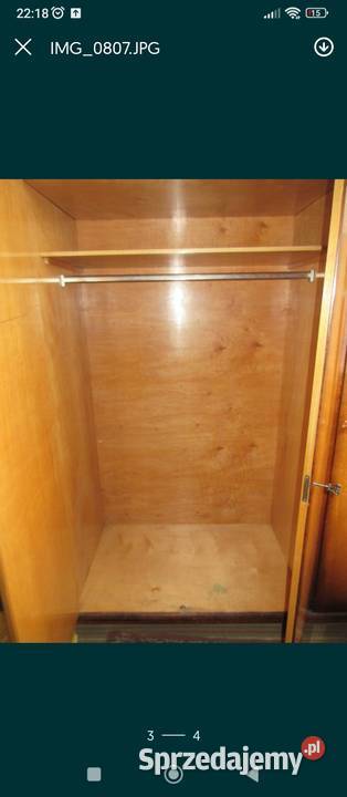 Stara drewniana szafa lakierowana vintage PRL 198cm Słupca sprzedam