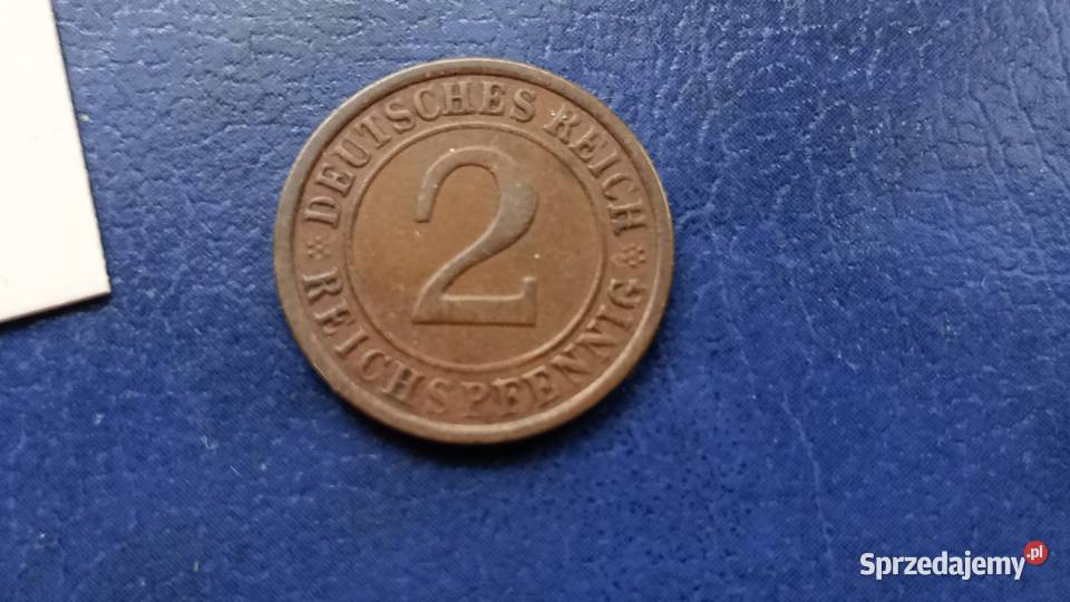 Stare monety 2 pfennig 1925 E Niemcy Lesko