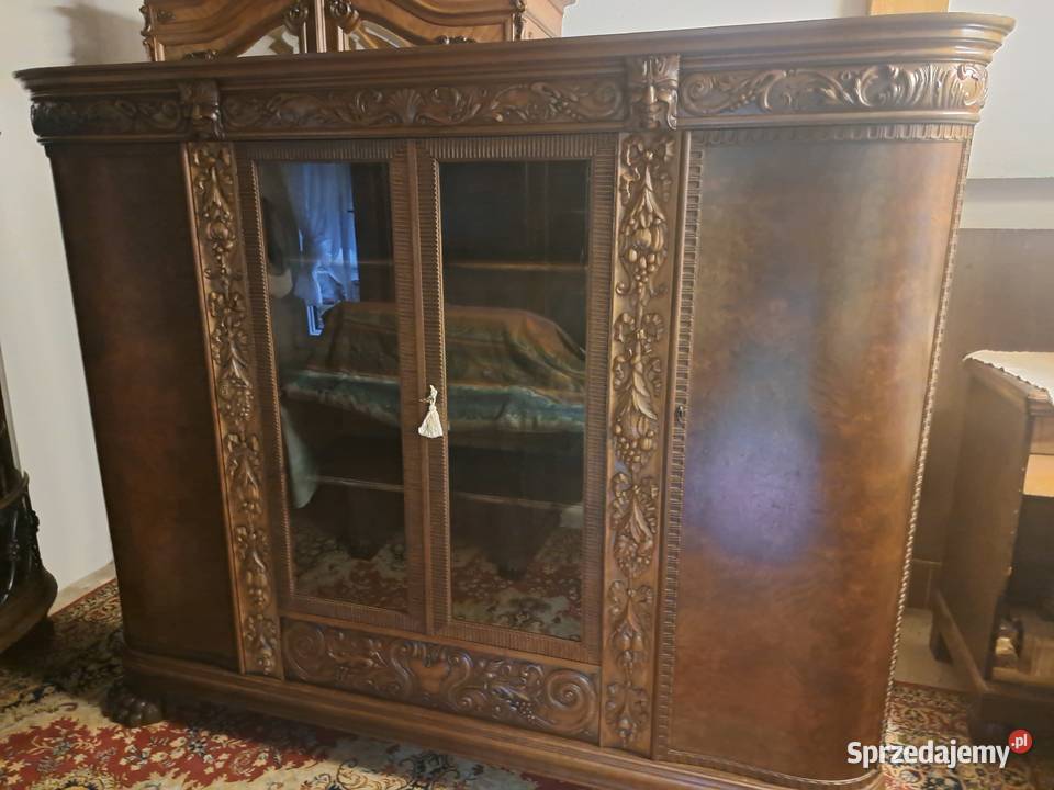 Piękny gabinet na lwich łapach biurkobiblioteka Antyki Myślibórz