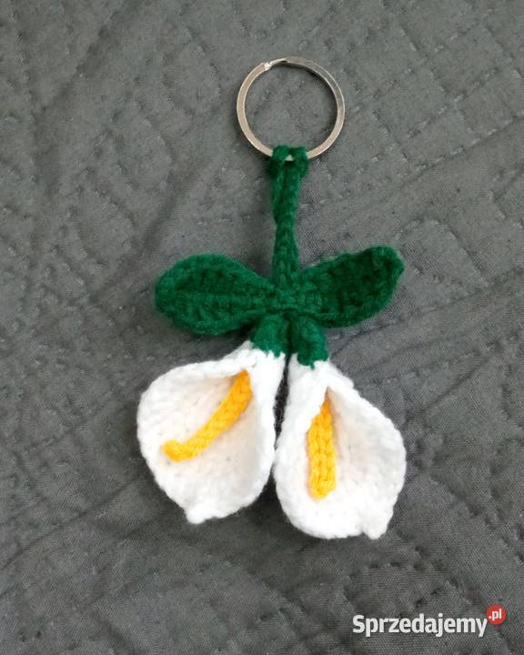 Kalie wykonane na szydełku brelok do kluczy Łask