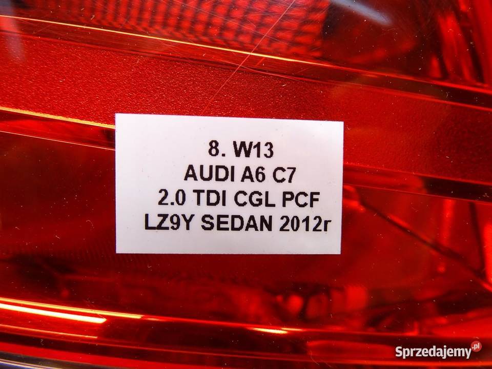 LAMPA LEWA LEWY TYŁ TYLNA W BŁOTNIK AUDI A6 C7