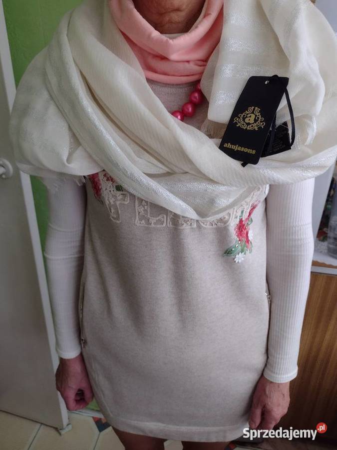 Wełniano jedwabny szal wieczorowy jedwab małopolskie sprzedam