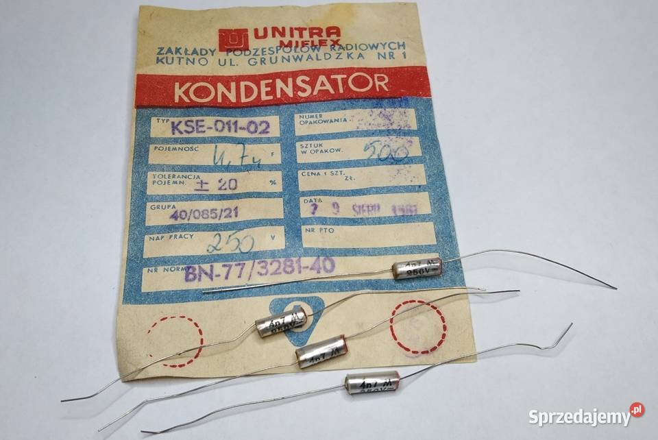 Kondensator 47nF 250V KSE 01102 Unitra MIFLEX Gdańsk