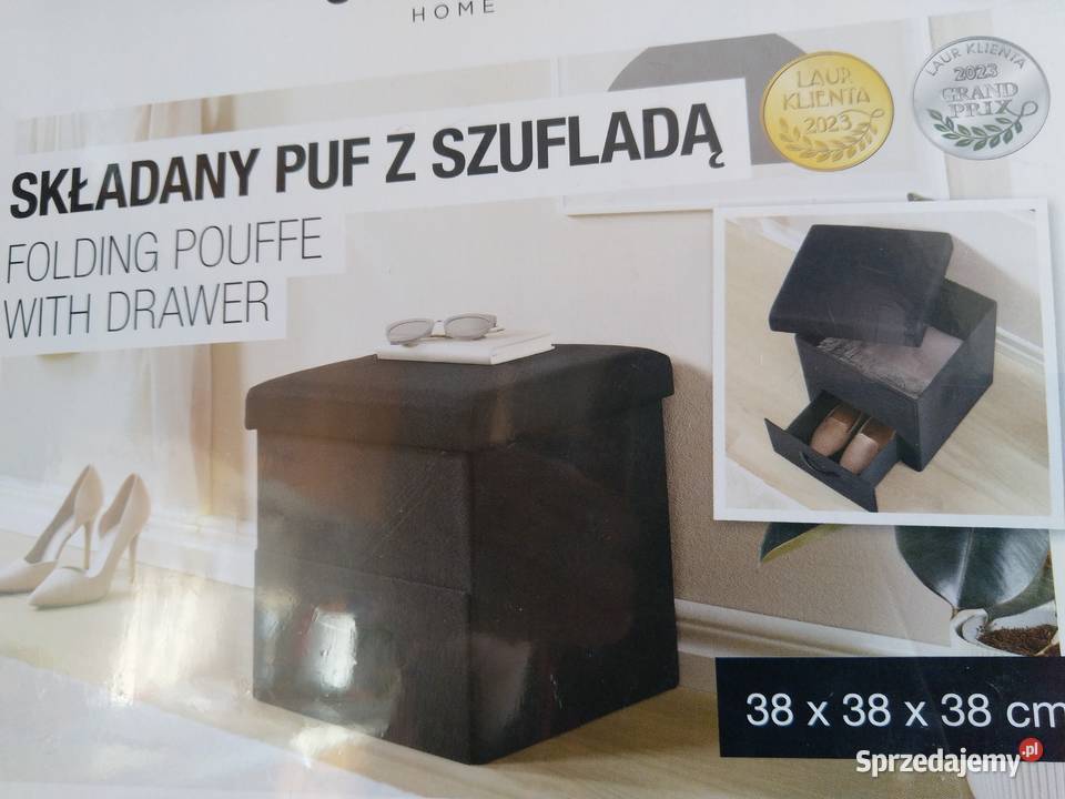 NOWY Składany puf ze schowkiem i szufladą Zabrze