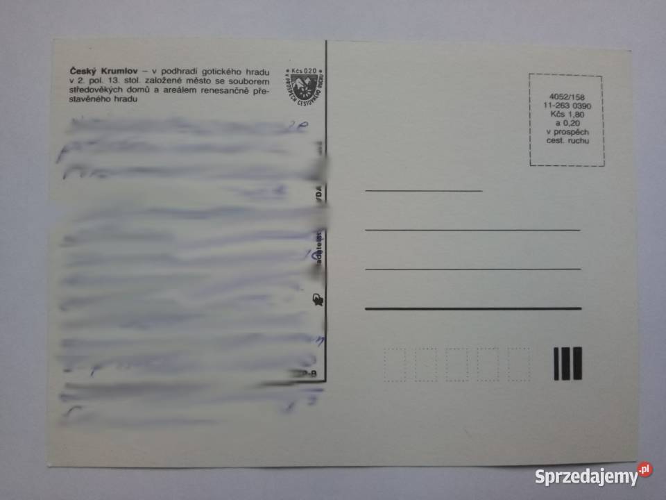 Pocztówka z Czeskiego Krumlowa z lat 8090tych śląskie Dąbrowa Górnicza