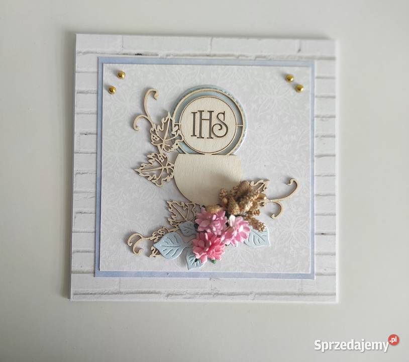 Kartka Komunia Święta handmade ręcznie robiona Łódź sprzedam