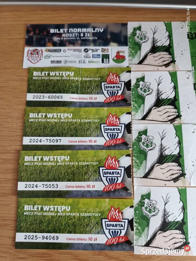 Kolekcjonerskie bilety meczowe piłkarskie Wronki sprzedam