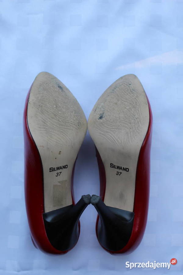 Czółenka Damskie Skóra Silwano 37 Czerwone Bielsko-Biała