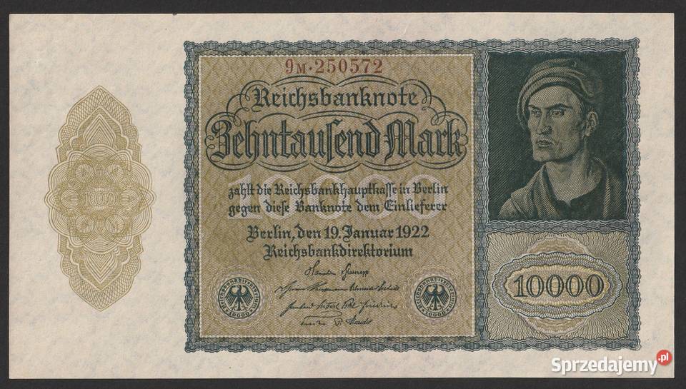 NIEMCY 10000 MAREK 1922 STAN BANKOWY UNC Numizmatyka Łódź