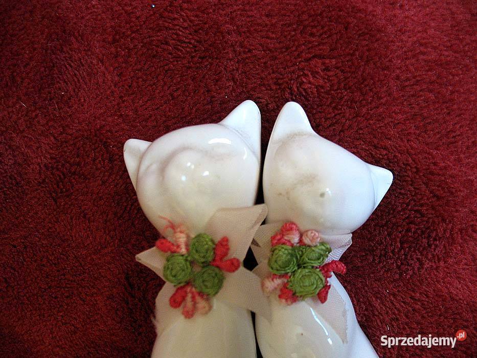 Kot Dwa małe kotki z porcelany Figurka 10 x 5 x mazowieckie