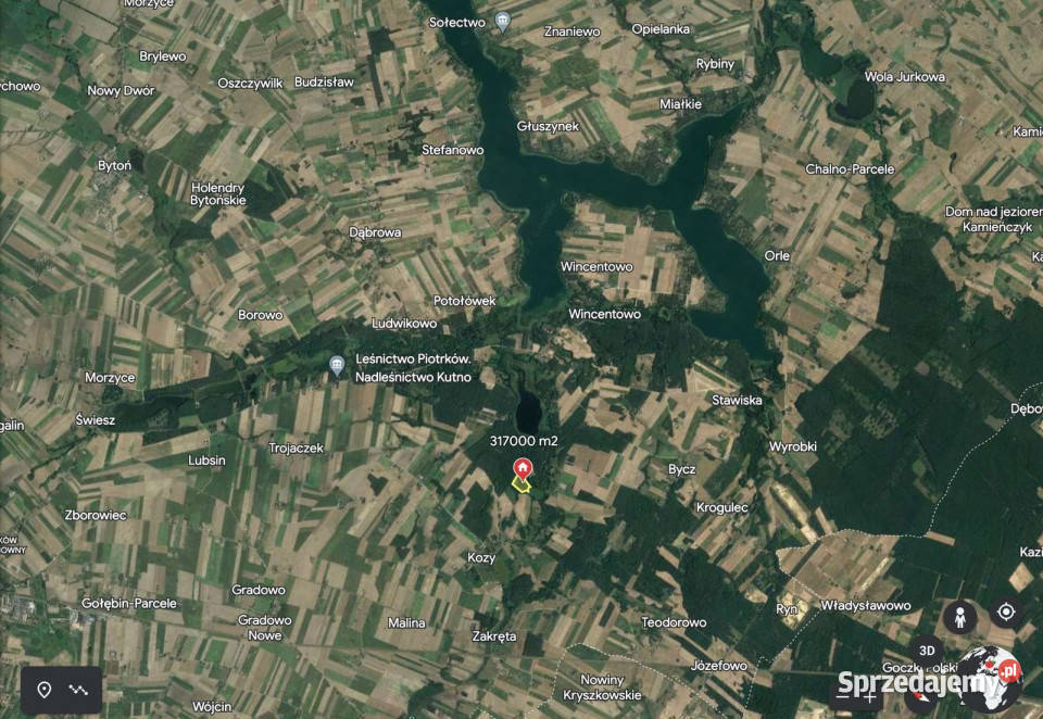 Działka z linią brzegową jeziora kujawsko-pomorskie Wymysłowo sprzedam