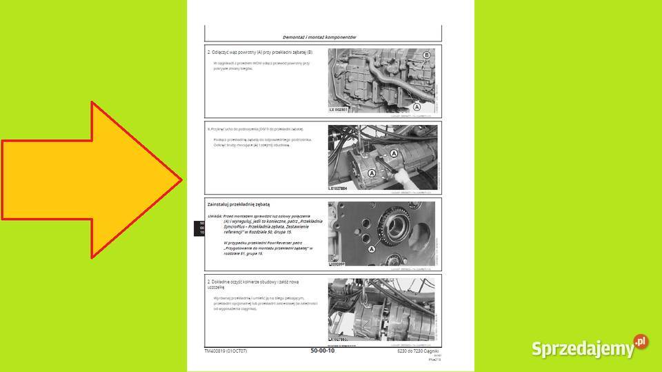 John Deere 6230 do 7230 instrukcja napraw Gdańsk