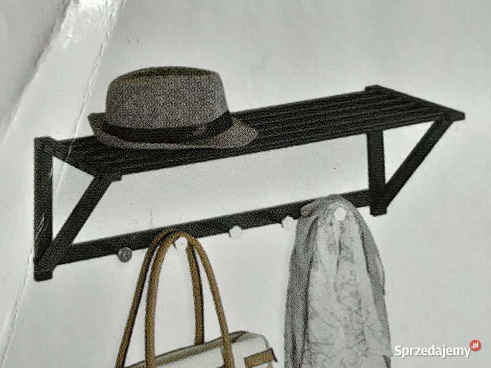 Wieszak wiszący półka metalowa czarna Relaxdays Dąbrowa Górnicza sprzedam