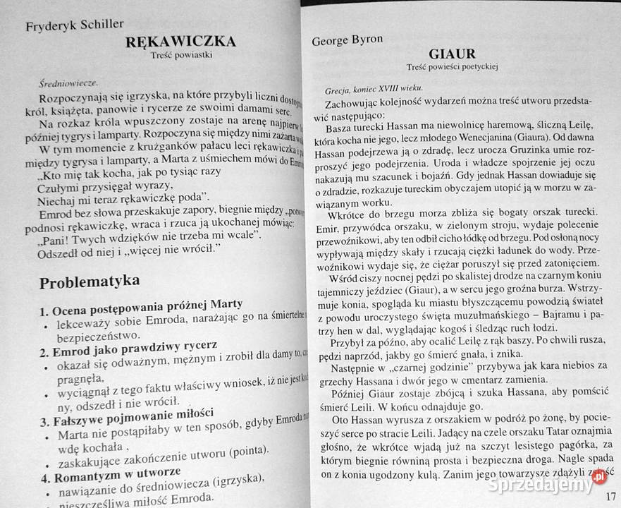 Romantyzm Streszczenia problematyka lektur szkół Chełm