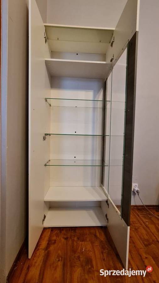 Witryna przeszkona z 6 półkami biała lakierowa Chorzów sprzedam