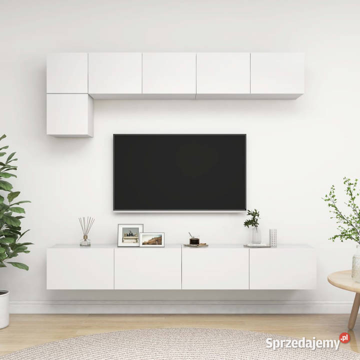 5cz zestaw szafek TV biały materiał Szafki Warszawa