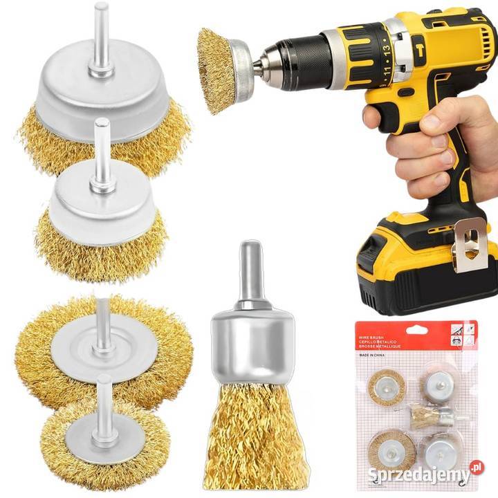 Szczotki druciane z mosiądzu na wkrętarkę zestaw Biała Podlaska