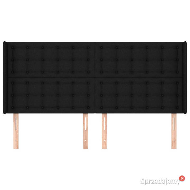 Zagłówek uszak czarny 203x16x118128 tkanina