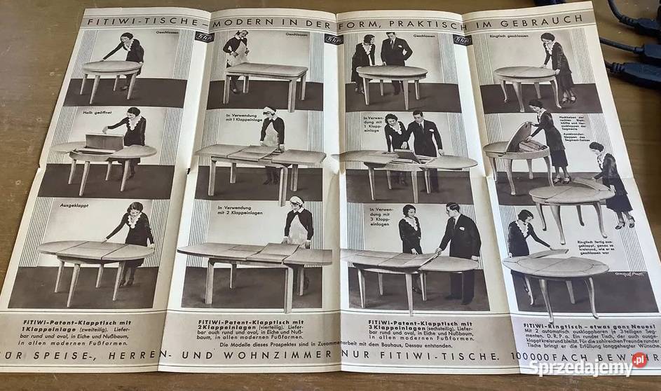 Stół Art Deco i krzesła 1930 FiTiWi Patent Kurt Białystok