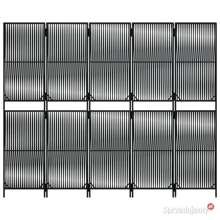 Parawan 5panelowy czarny polirattan WM365396 Warszawa