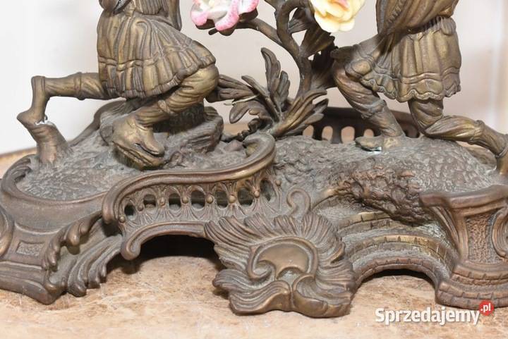 Zegar Kominkowy Stojący Porcelana Brąz stołowy Kraków