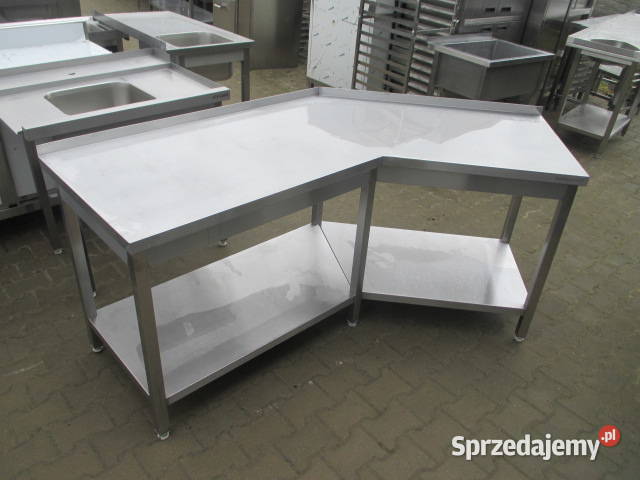 Stół Gastronomiczny Z Półką Narożnikowy Skośny Ostrów Wielkopolski