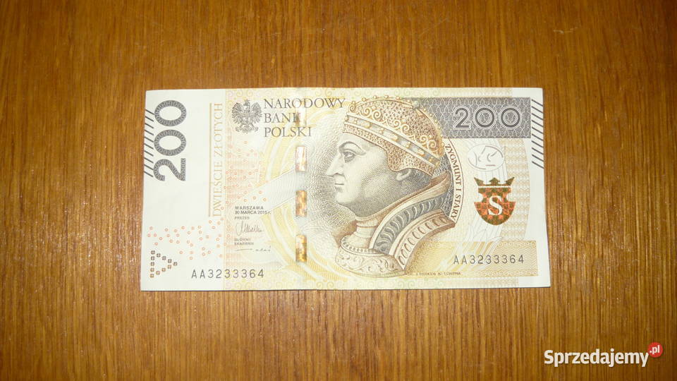 Banknot 200 seria AA 2015 r podlaskie Sokółka