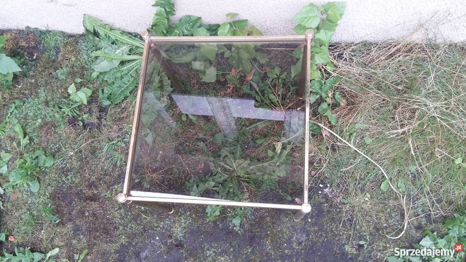 Stolik mosiądzowany z kanelowanymi nogami 170 Kościan