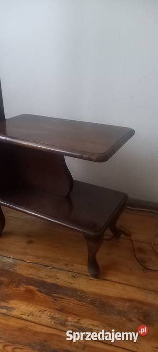 Drewniana lampa podłogowa ze stolikiem ruchome łódzkie Skierniewice