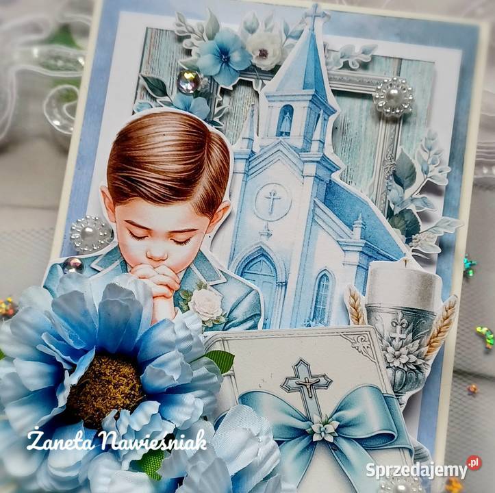 Kartka komunijna chłopca Mszana Dolna