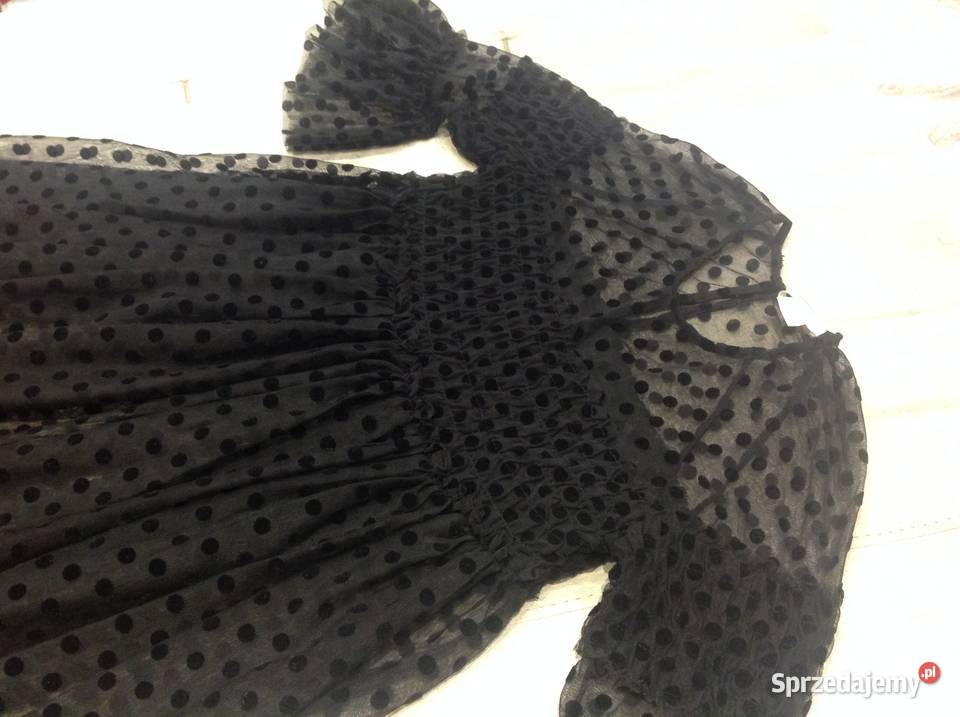 Sukienka Tiulowa Damska Czarna HM r XS grochy H&M Nowa Sól