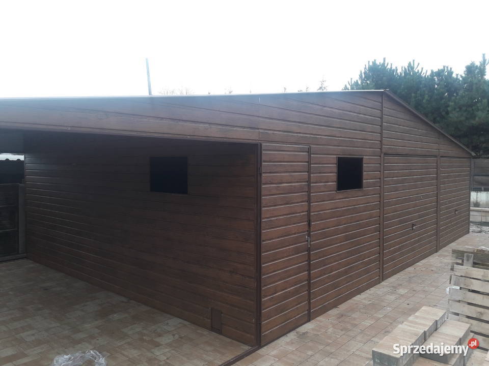 Garaż Blaszany 12x6 m w kolorze ORZECH Grzywstal Szczytno