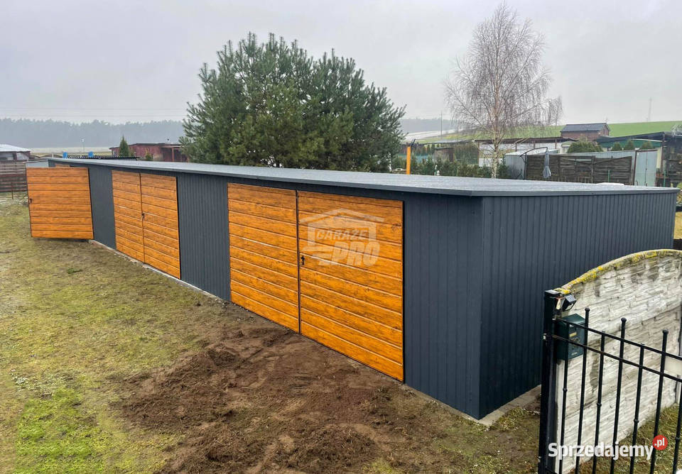 Rząd garaży Garaż blaszany 18x5m 3x brama Ciechanów
