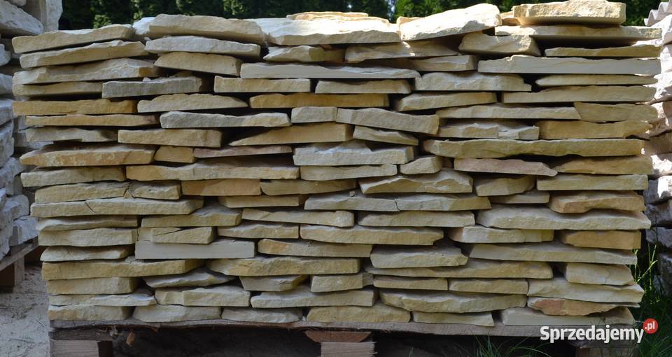 KAMIEŃ NATURALNY Kremowy Piaskowiec Kamień Cięty Materiały budowlane Dom i Ogród Olkusz