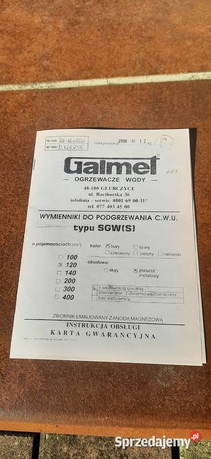 Podgrzewacz wody wymiennik Galmet opolskie Opole sprzedam