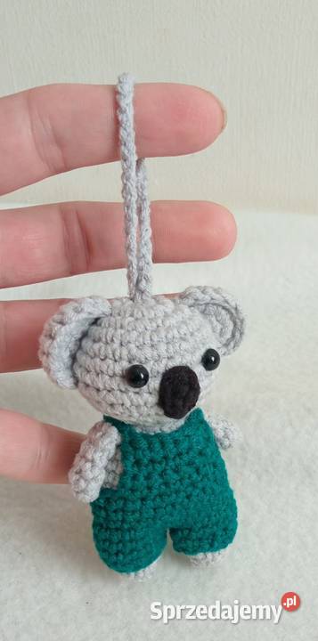 Miś koala wykonany na szydełku brelok zawieszka Łask
