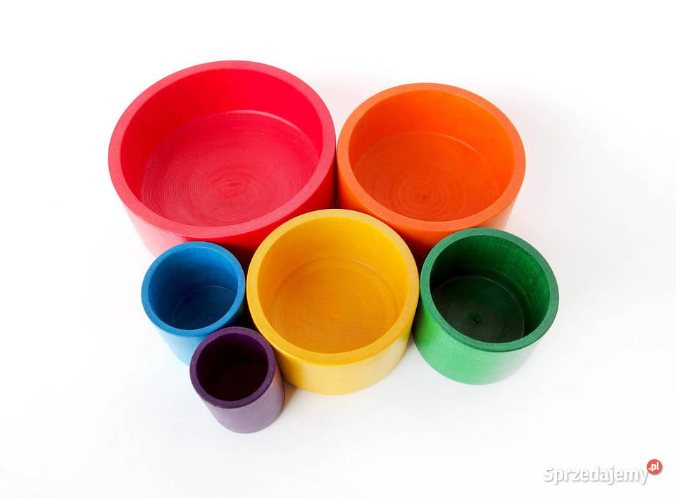 Układanka drewniana miskizestaw 6 misek sprzedam