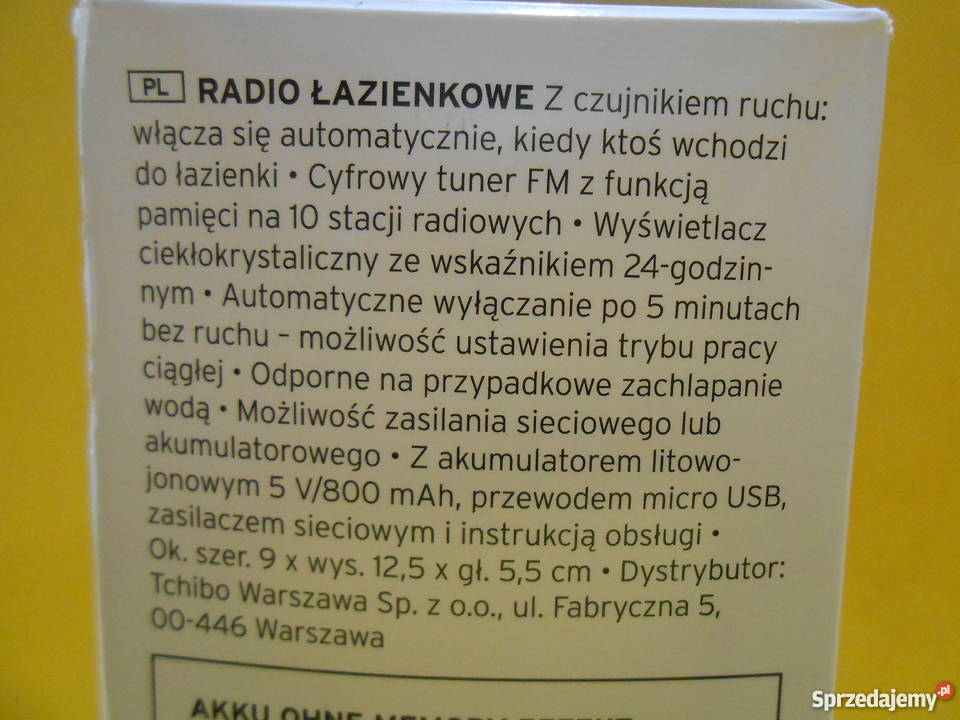 Radio Łazienkowe NOWE Elektronika Katowice