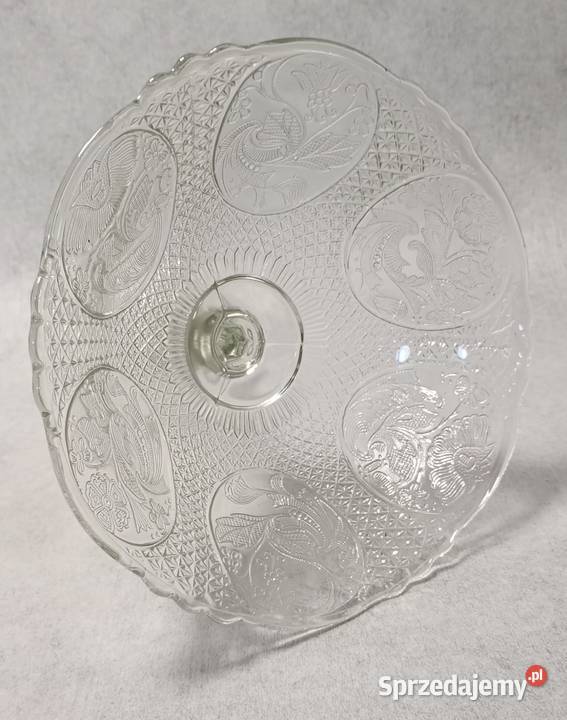 Szklana Patera na stopie Kwiaty Bukiet Ogromna i zachodniopomorskie Szczecin