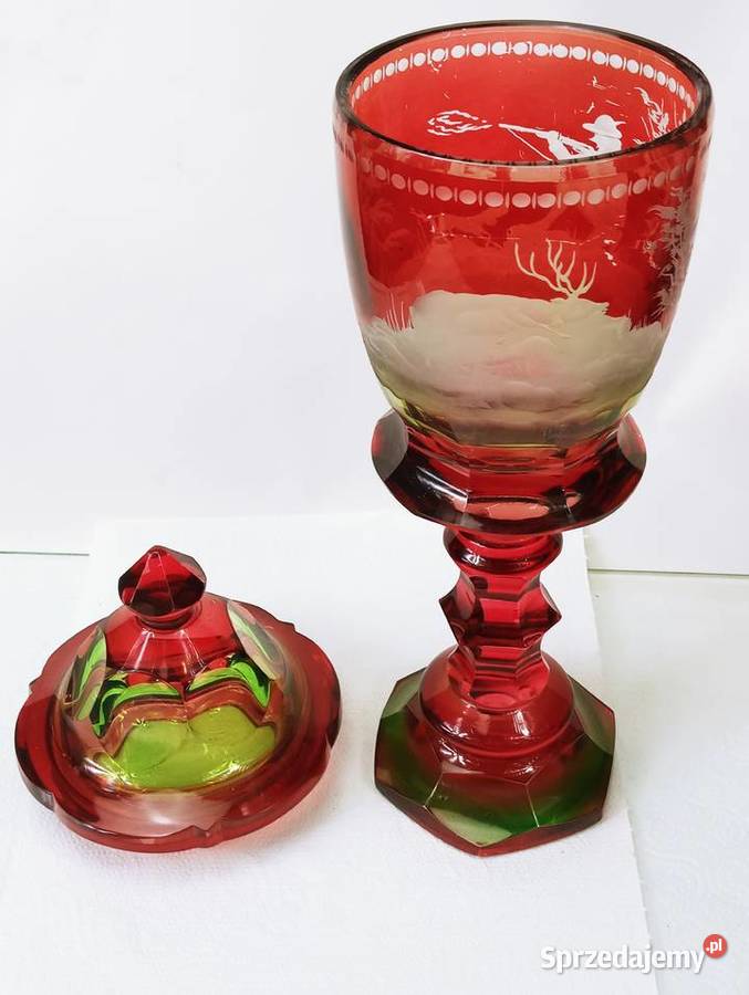 Kielich Kryształ Pokal Bohemia Rubin Nowa Sól sprzedam
