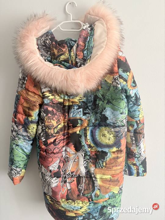 Kurtka damska parka komiksowa z futerkiem Nowy Targ sprzedam