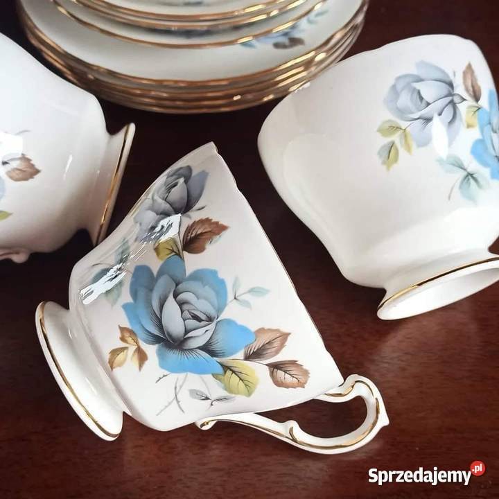 Filiżanka z talerzykiem Majesty the Queen Blue Gdańsk