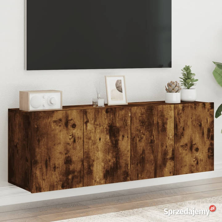 Ścienne szafki TV 2 przydymiony dąb 60x30x41 RTV Warszawa