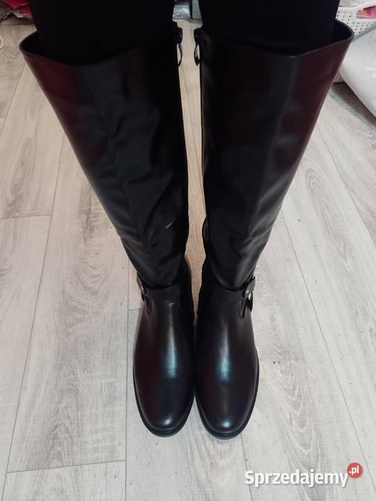 43 Czarne zdobione Kozaki oficerki biznesowe Kraków