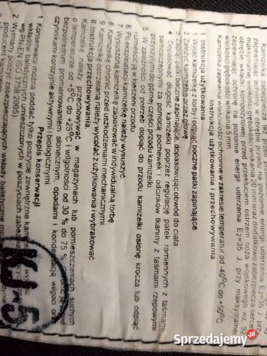 Kamizelka kuloodporna MORATEX czarna Skierniewice