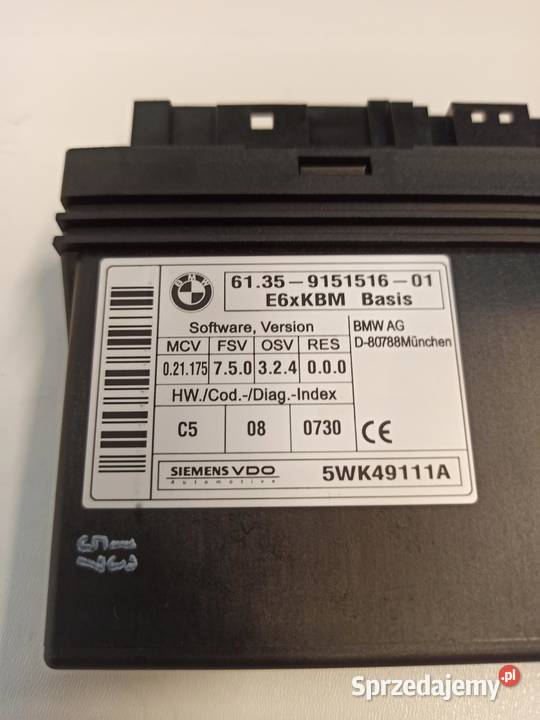 MODUŁ STEROWNIK KOMFORTU BMW E60 9151516