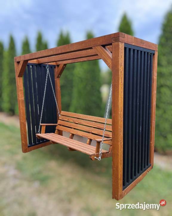Huśtawka ogrodowa pergola drewniana masywna Maków Podhalański